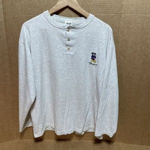 Vintage Iowa Mickey Mouse Long Sleeve Shirt, Large, Grey, Anvil, Embroidered